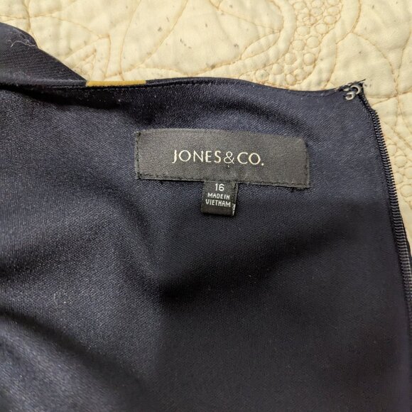 Jones & Co. Polkadot A-Line Dress Sz. 16 Blue - Picture 9 of 10